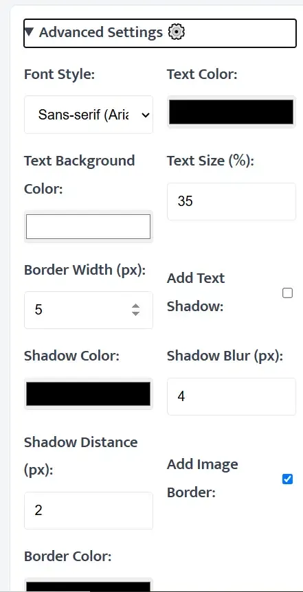 Advanced Settings Name Date Photo Editor