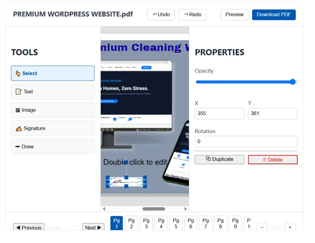 Insert Image and Change Opacity in PDF Online