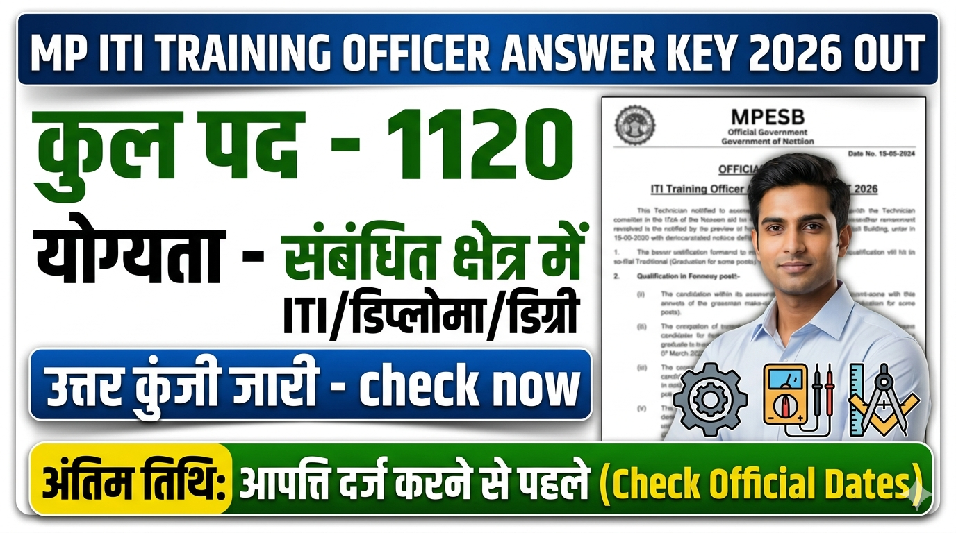 MP ITI Training Officer Answer Key 2026
