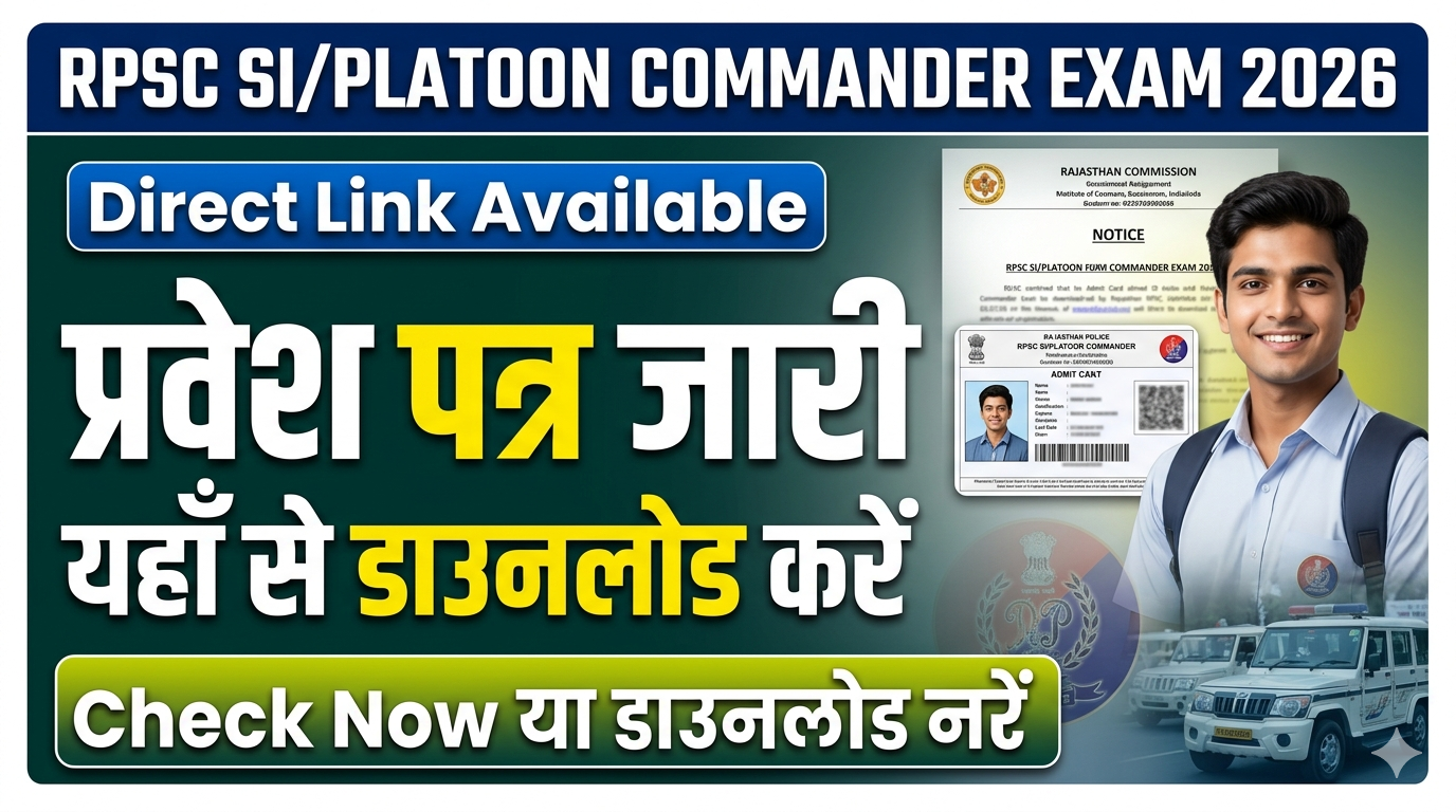 RPSC SI Admit Card 2026