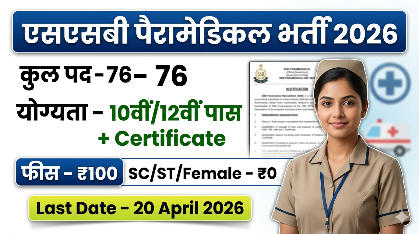 SSB Paramedical Recruitment 2026