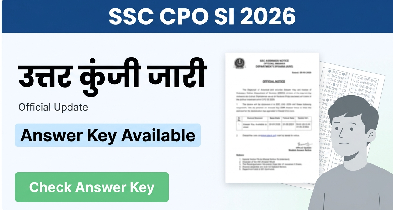 SSC CPO SI Answer Key 2026 Out