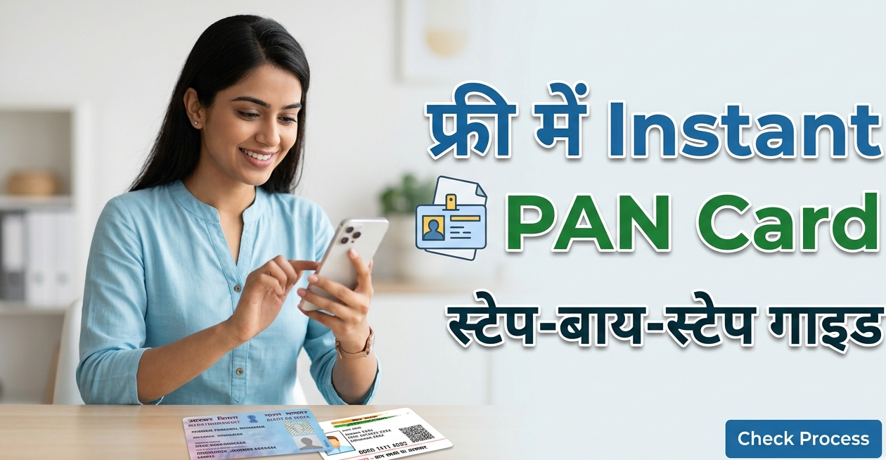 फ्री में Instant PAN Card कैसे बनायें