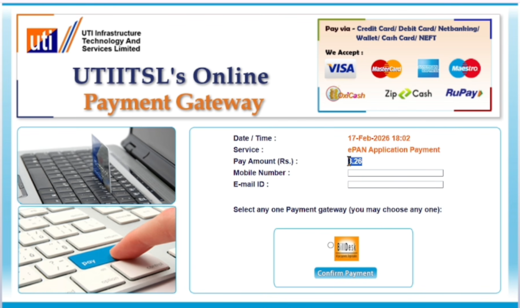 Pan Card Download from UTIITSL method