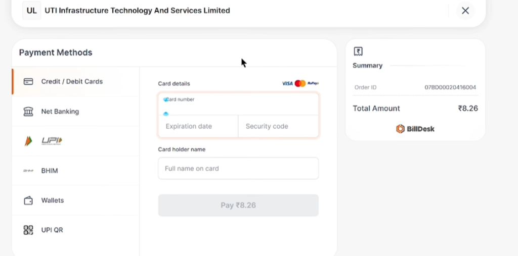 Pan Card Download from UTIITSL method